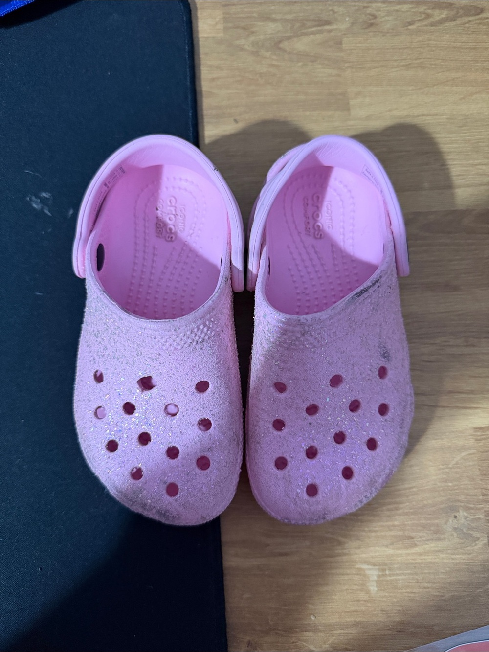CROCS Kids' Glitter Pink Clog with Heel Strap